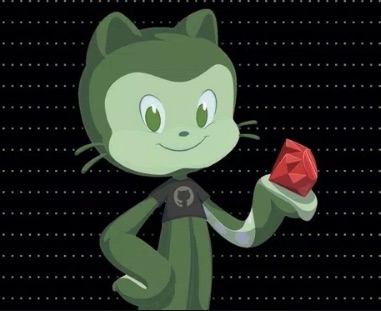 Mascote do GitHub segurando um Ruby.